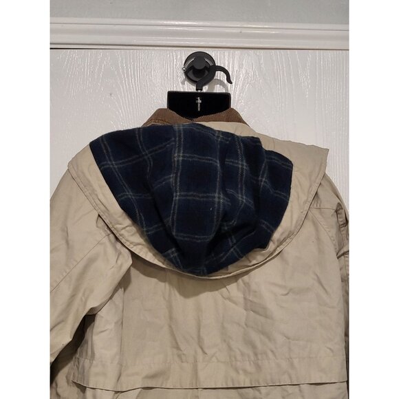 Vintage Pacific Trail Barn‎ Chore Coat Men Sz M Full Zip Tan Zip Hood Corduroy - Picture 5 of 9